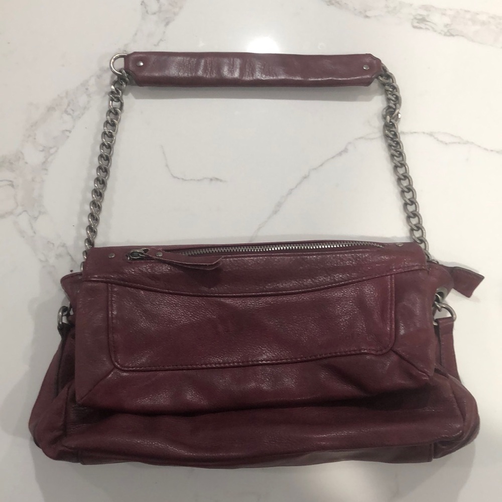 Hand bag Nat et Nin (French designer) color Bordeaux - real leather